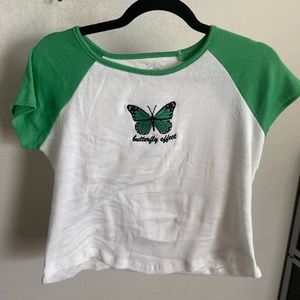 White Butterfly Patch Tee